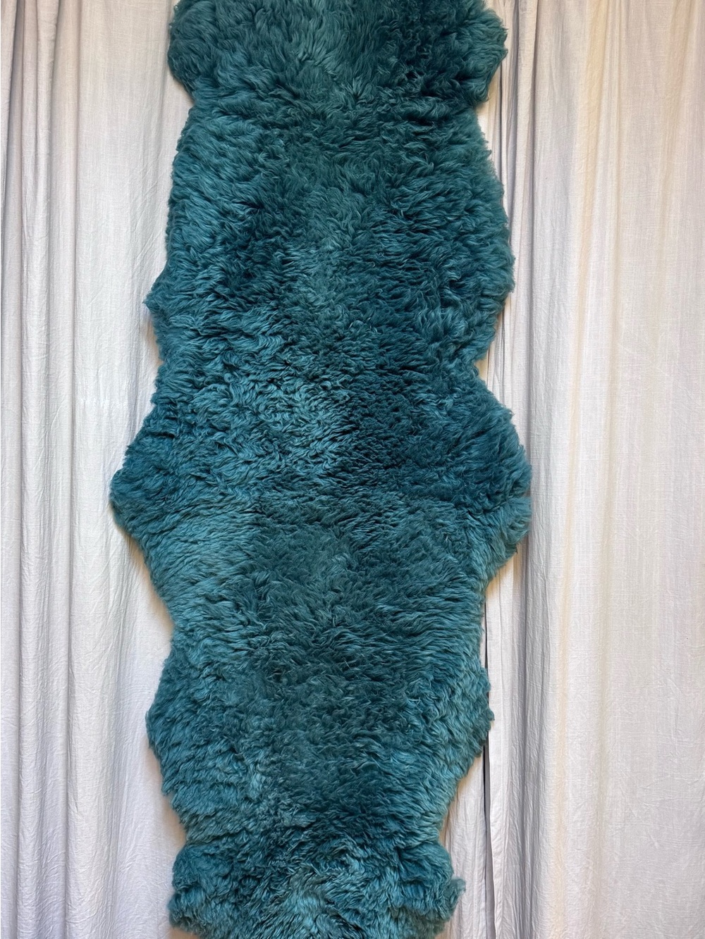 Teal Sheepskin Accent Rug - Unbranded